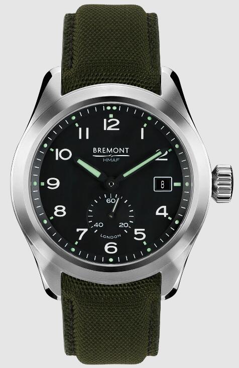 Replica Bremont Watch Broadsword Steel Black Dial Leather Strap